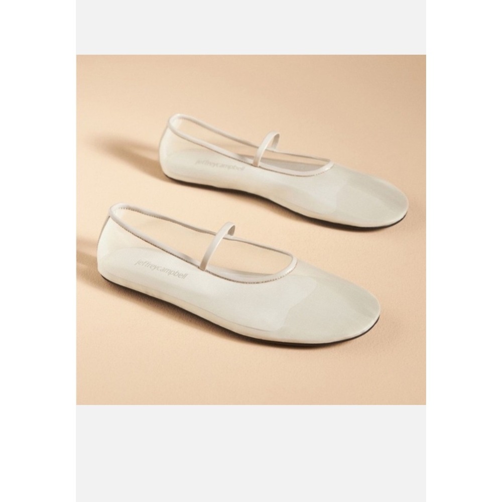Jeffrey Cambell Swan Lake Mesh Ballerina Baby Doll Clean Girl Cream Flats sz 8